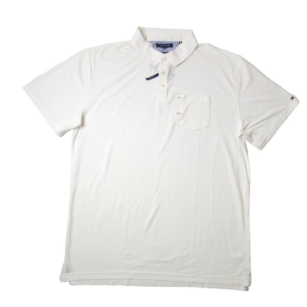 Tommy Hilfiger Polo Shirt Regular Fit Short Sleeve Stretch Size 3XL White NWT